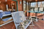 Hot tub right outside the main level bedroom